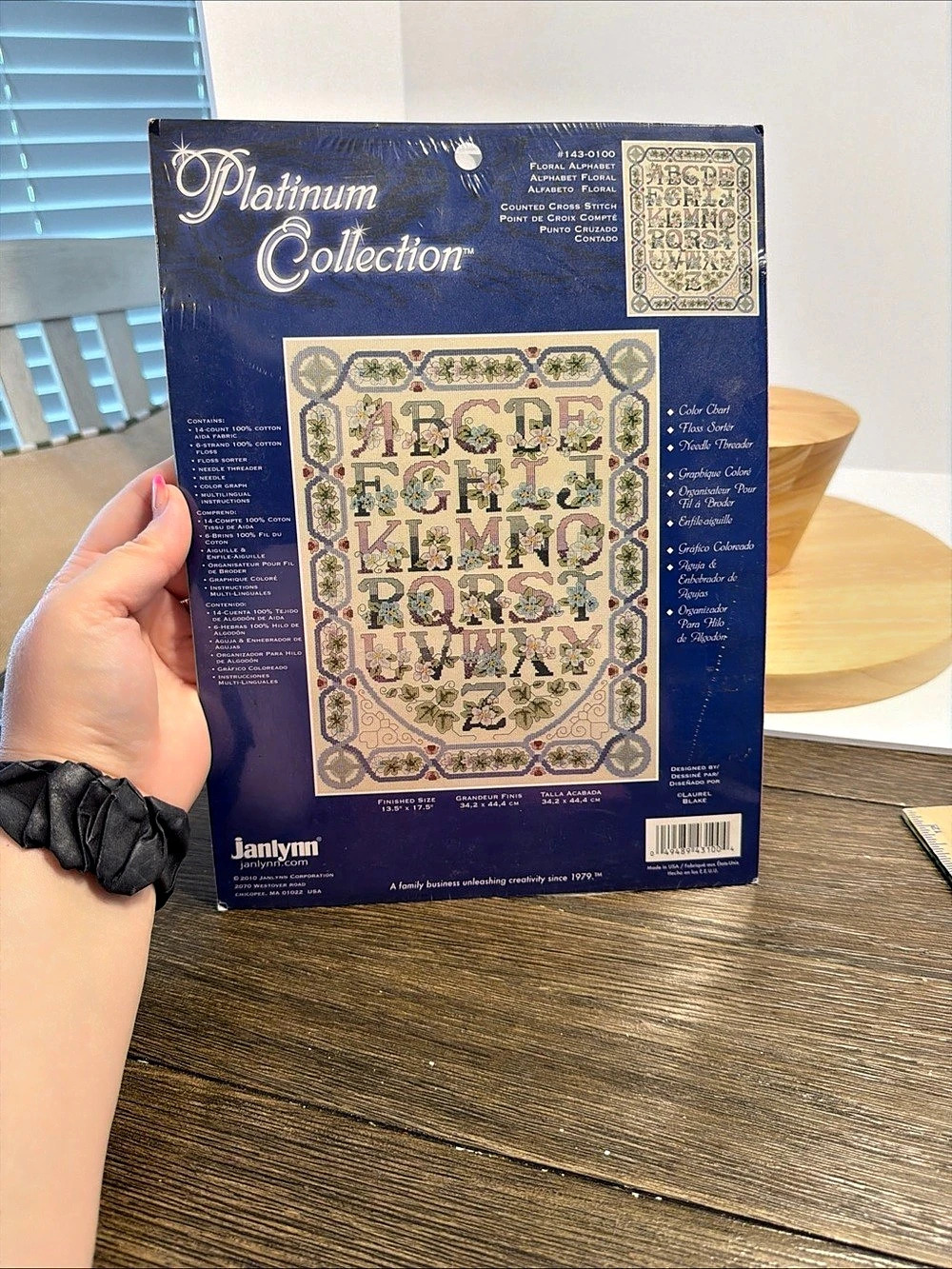 JANLYNN Floral Alphabet counted cross stitch kit #143-0100 2010 Made In USA